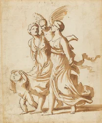 Zwei Mädchen begleitet von Amor, ca. 1625